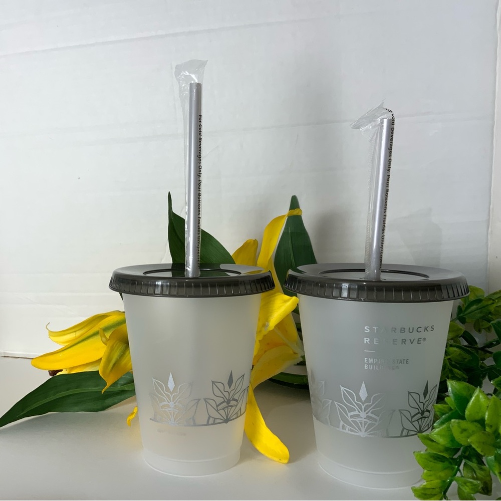 New York Starbucks Reserved Empire State Building Reusable Cold Cups - 2 set